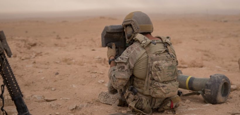 Special Forces (United States Army) soldier using the Javelin CLU to spot ISIL targets in Syria Date: October 11, 2018.