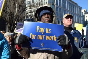 Protest of United States federal government shutdown of 2018–2019. Hundreds rally at the White House for an end to the government shutdown.