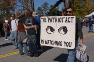 A protest of the Patriot Act and the Defense Department's School of the Americas in 2006.