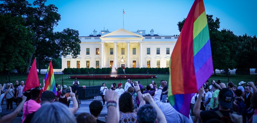 A Protest of the transgender military ban, White House, Washington, DC. Date: July 26, 2017. (Photo" Ted Eytan)