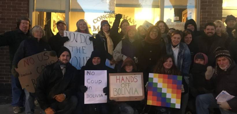 November 13 delegation organized to protest the November 10 Bolivian coup. (Photo: Gabrielle della Croce)