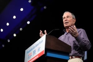 Former Mayor Michael Bloomberg speaking with attendees at the Presidential Gun Sense Forum hosted by Everytown for Gun Safety and Moms Demand Action at the Iowa Events Center in Des Moines, Iowa.