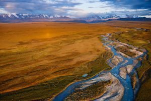 The coastal plain consists of the thin strip of land between the Brooks Mountain Range to the south and the Beaufort Sea to the north. (Photo: Florian Schulz)