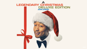 Cover photo of John Legend's Legendary Christmas album which features a remake of the holiday classic, Baby it's Cold Outside, with guest singer Kelly Clarkson.