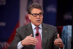 U.S. Secretary of Energy Rick Perry speaking at the 2018 Conservative Political Action Conference (CPAC) in National Harbor, Maryland.