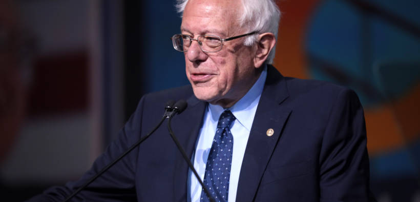 U.S. Senator Bernie Sanders speaking with attendees at the 2019 California Democratic Party State Convention at the George R. Moscone Convention Center in San Francisco, California.
