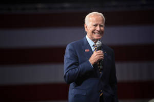 Former Vice President of the United States Joe Biden speaking with attendees at the Presidential Gun Sense Forum hosted by Everytown for Gun Safety and Moms Demand Action at the Iowa Events Center in Des Moines, Iowa.