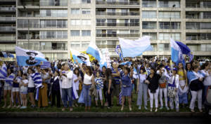 Celebration for Luis Lacalle Pou in Pocitos, Montevideo, Uruguay on November 29, 2019.