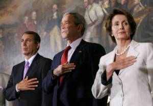 John Boehner, Nancy Pelosi, George Walker Bush.