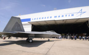 A crowd that included Air Force leadership, Senators and congressional representatives, executives and plant personnel from the Lockheed Martin Aeronautics Corporation attended a ceremony dedicating the delivery of the final F-22 Raptor in Marietta, Ga., May 2. (U.S. Air Force photo/Don Peek)