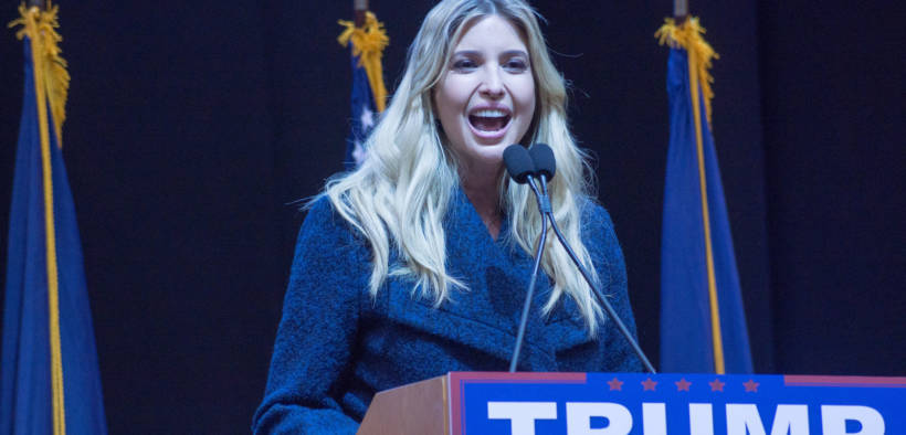 Ivanka Trump at a February 2016 campaign rally for her father. (Photo: Marc Nozell)