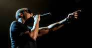 Rap artist and entertainer Jay-Z performs on stage at the Bryce Jordan Center in front of a sell-out crowd on Friday, Oct. 9, 2009.