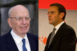 Rupert Murdoch and his son James Murdoch