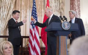 Vice President Biden Raises a Toast in Honor of Chinese President Xi at a State Luncheon at the State Department 21723827681